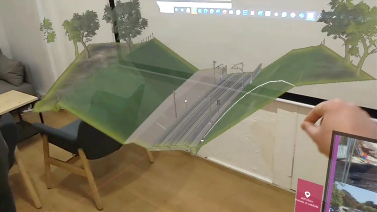 3d model of a tram project in HoloLens using Azure Remote Rendering